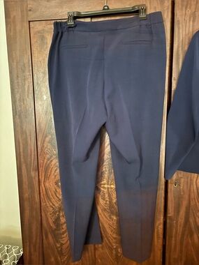 Kasper Navy Straight-Leg Dress Trousers